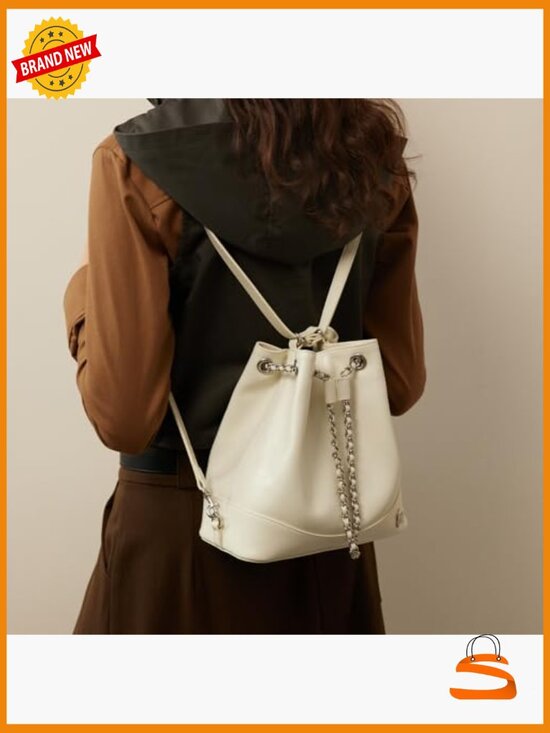 Leather Backpack Purse for Women Convertible Shoulder Bag with Chain Strap main image 4
